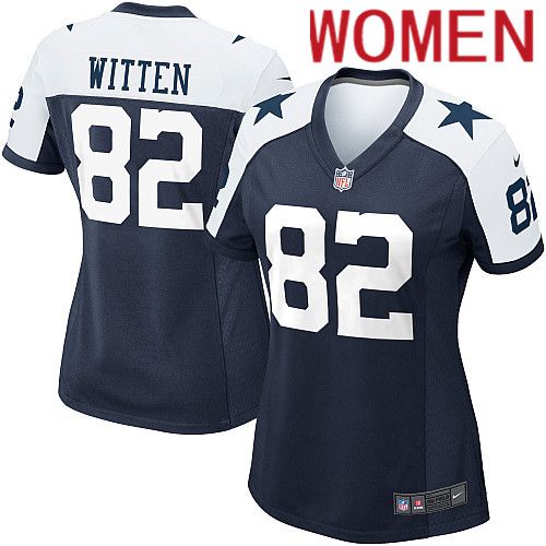 Women Dallas Cowboys 82 Jason Witten Nike Navy Alternate Game Team NFL Jersey
